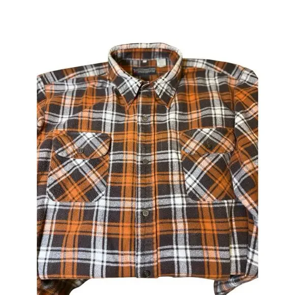 VTG Windbreaker Brand Plaid Flannel L/S Button Up Shirt Grunge Size Large - Picture 9 of 10